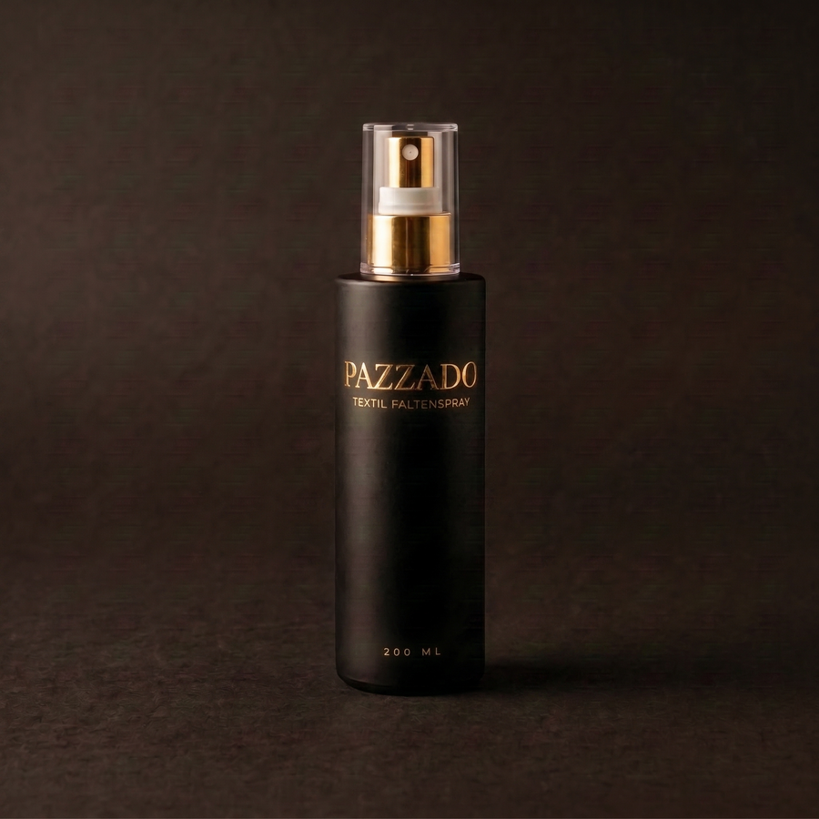 PAZZADO Faltenspray mit aufgesetzter glasklarer Kappe.